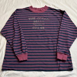 BDG Pink and Blue Striped Tee